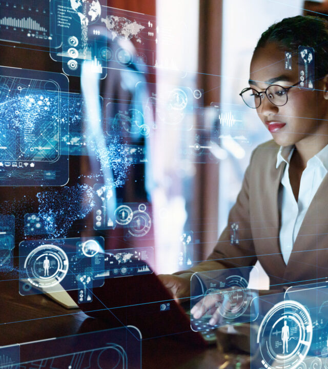 Young,Femal,E,Engineer,Concept.,Gui,(graphical,User,Interface).